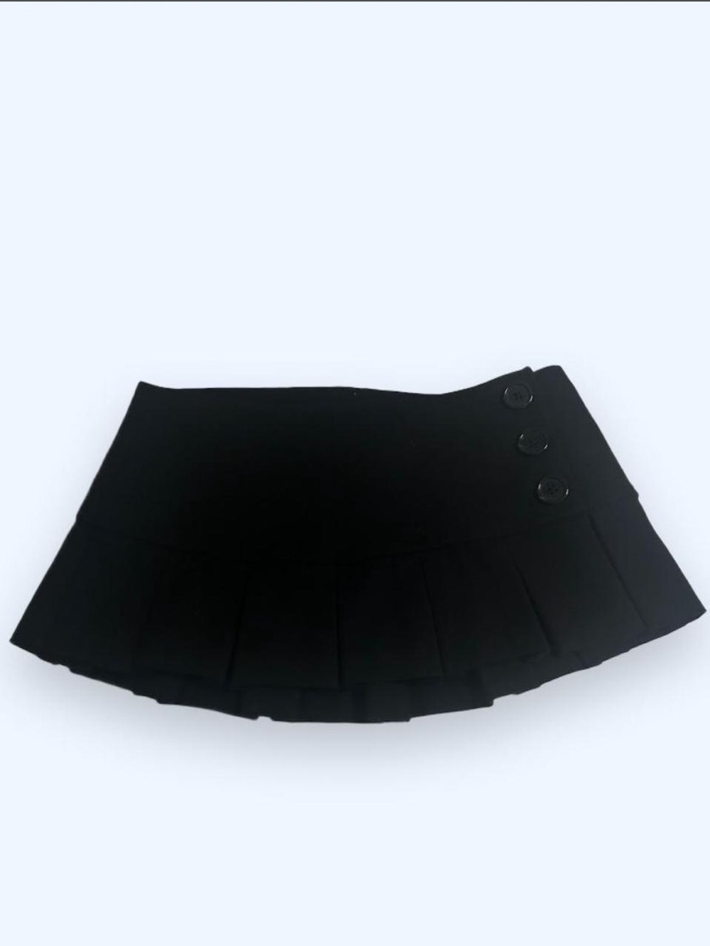 GUIZIO Black Pleated Micro Mini Skirt
